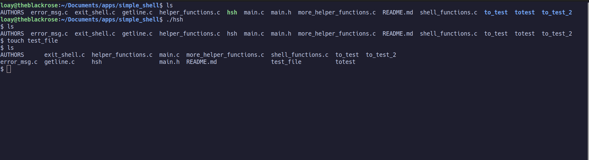 Bash Shell Clone